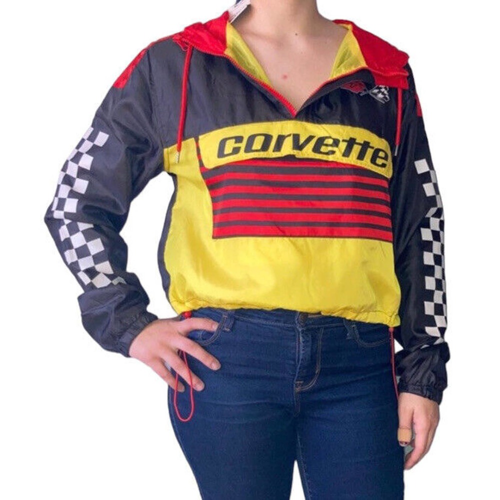 Women's Yellow & Black Racing Windbreaker Jacket